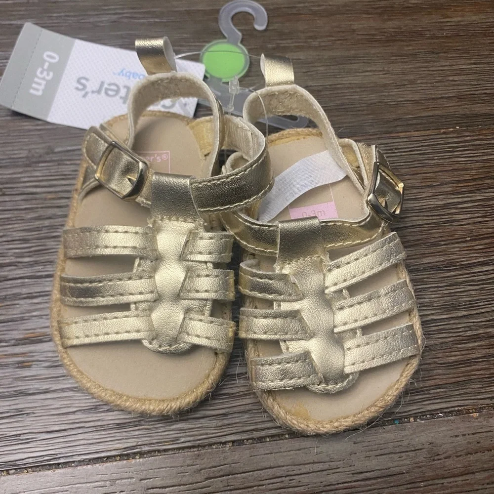 Carter's Metallic Sandals Gold Age-0-3 Months-CR05885 NWT